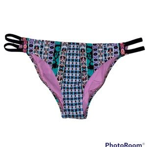 Nanette Lepore Multicolor Cut Out Sides Bikini Bottom